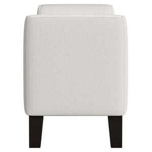 Hollis - Upholstered Accent Bench With Armrests Seating - Vanilla White