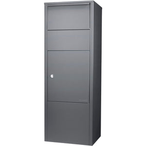 Steel Large Single Compartment Locking Parcel Drop Box With Keyed Access - Gray