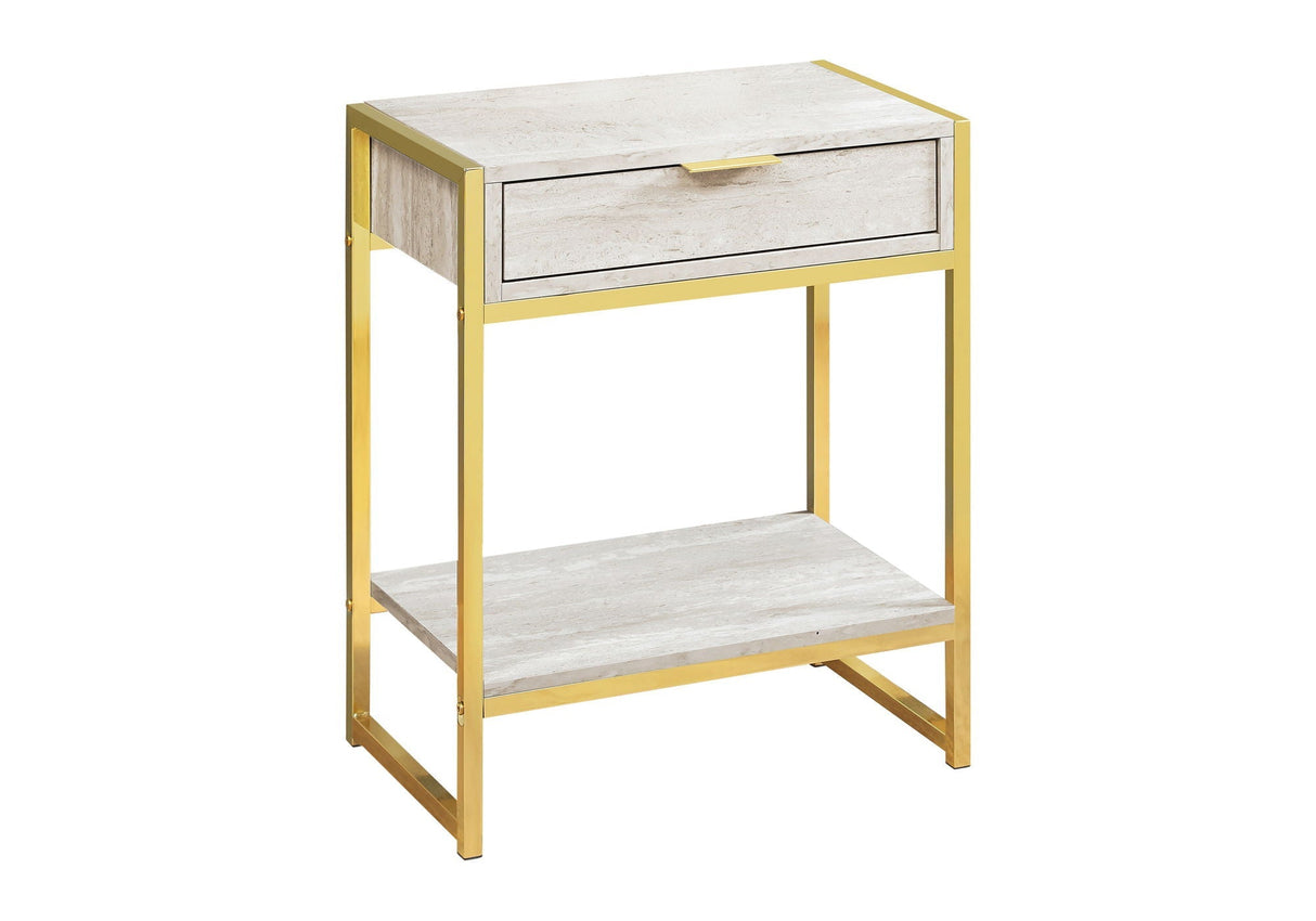 Accent Side Table With Storage Drawer And Spacious Tabletop
