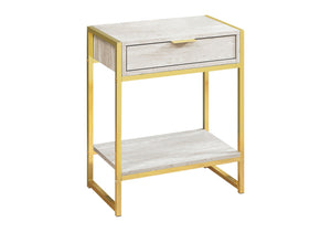 Accent Side Table With Storage Drawer And Spacious Tabletop
