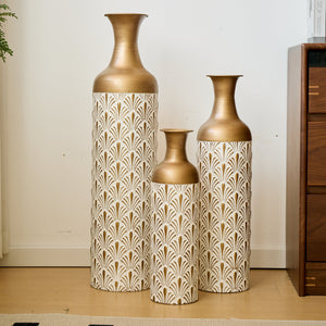 Decorative Metal Vases, Set of 3