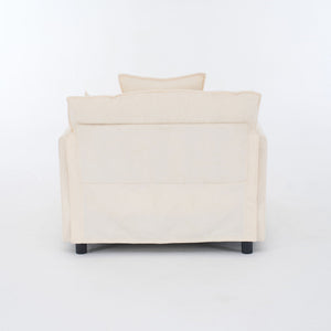 Accent Chair With Ottoman - Beige