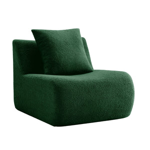 Armless Sofa With Pillow Teddy Fabric - Green
