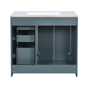 Bathroom Vanity With Sink Combo, Storage Cabinet, Freestanding Set With 3 Drawers & Soft Closing Doors