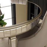 Round Glass Dining Table with Mirror Top
