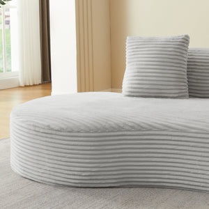 Contemporary Corduroy Curved Sectional Sofa