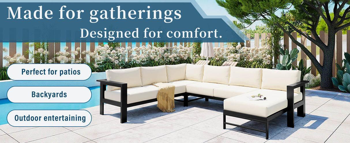 U-Style U-Shaped Outdoor Sectional Sofa Set