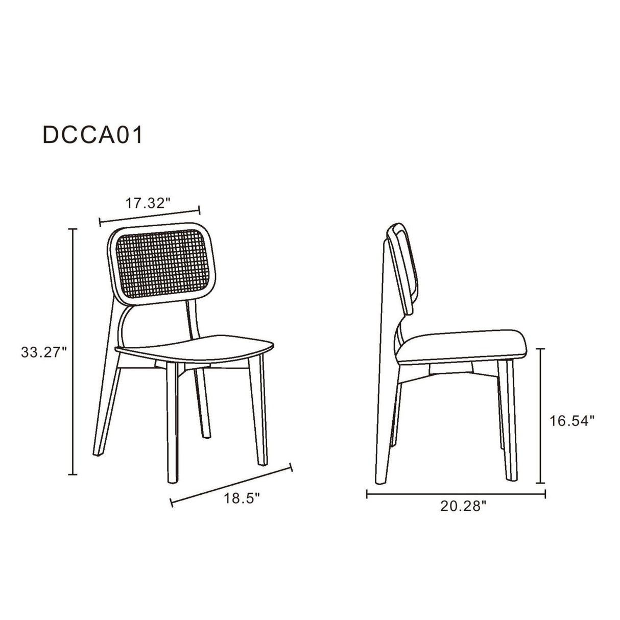 Versailles - Dining Chair With Cane Backrest (Set of 2)