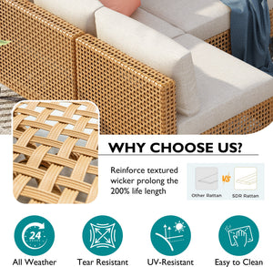 K&K 7-Piece Wicker Patio Furniture Set