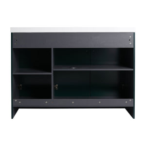 Contemporary Freestanding Bathroom Vanity With Resin Sink & Soft-Close Cabinet Doors