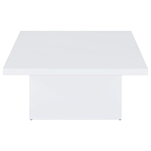 Devar Square Engineered Wood Coffee Table White High Gloss