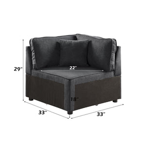 Silvester - Modular Wedge With Pillow - Gray Fabric