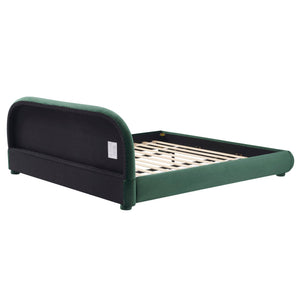 Upholstered Simple Modern Bedroom Bed With Curved Headboard