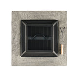 28" Concrete Wood Burning Outdoor Fire Pit Table with Lid - Stone Gray - Tuesday Morning - Fire Pits