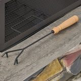 28" Concrete Wood Burning Outdoor Fire Pit Table with Lid - Stone Gray - Tuesday Morning - Fire Pits