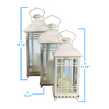 Traditional Ivory Metal Lantern (Set of 3)
