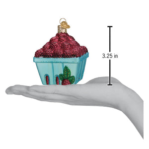 Carton Of Raspberries Christmas Ornament