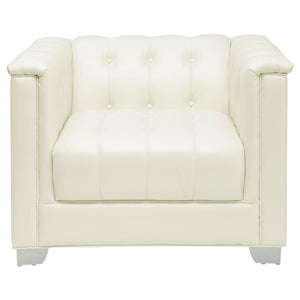 Earline - Upholstered Track Arm Accent Chair - White