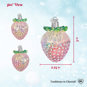 Shimmering  Strawberry Ornament