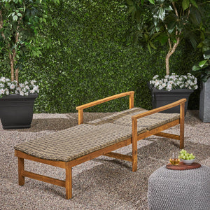 Hampton Outdoor Chaise Lounge With Adjustable Backrest - Natural