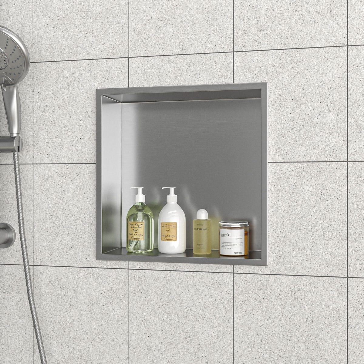 Stainless Steel Shower Niche With Seamless Design For Bathroom Storage
