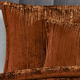 Turin 7 Piece Spice Crinkle Velvet Comforter Set