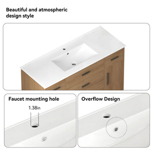 Bathroom Vanity With Abundant Storage 2 Soft Close Doors And 6 Drawers