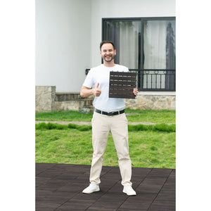 Acacia Hardwood Interlocking Deck Tiles, Striped Pattern