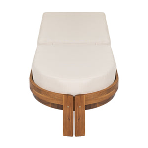 Patio Acacia Wood Chaise Lounge Chairs with Adjustable Backrest Set of 2