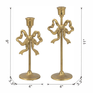 Set of 2 Vintage Gold Candle Holders