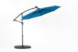 10ft Solar LED Offset Hanging Market Patio Umbrella (Dark Blue)