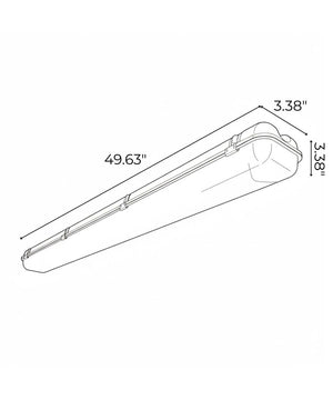 50"w Linear Vapor Tight 1-Light Integrated LED Light Strip [6 PACK] by RP Lighting