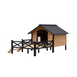 Outdoor Large Wooden Cabin House Style Dog Kennel with Porch