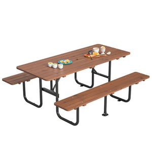 72" Rectangular Outdoor Picnic Table for 6 Person