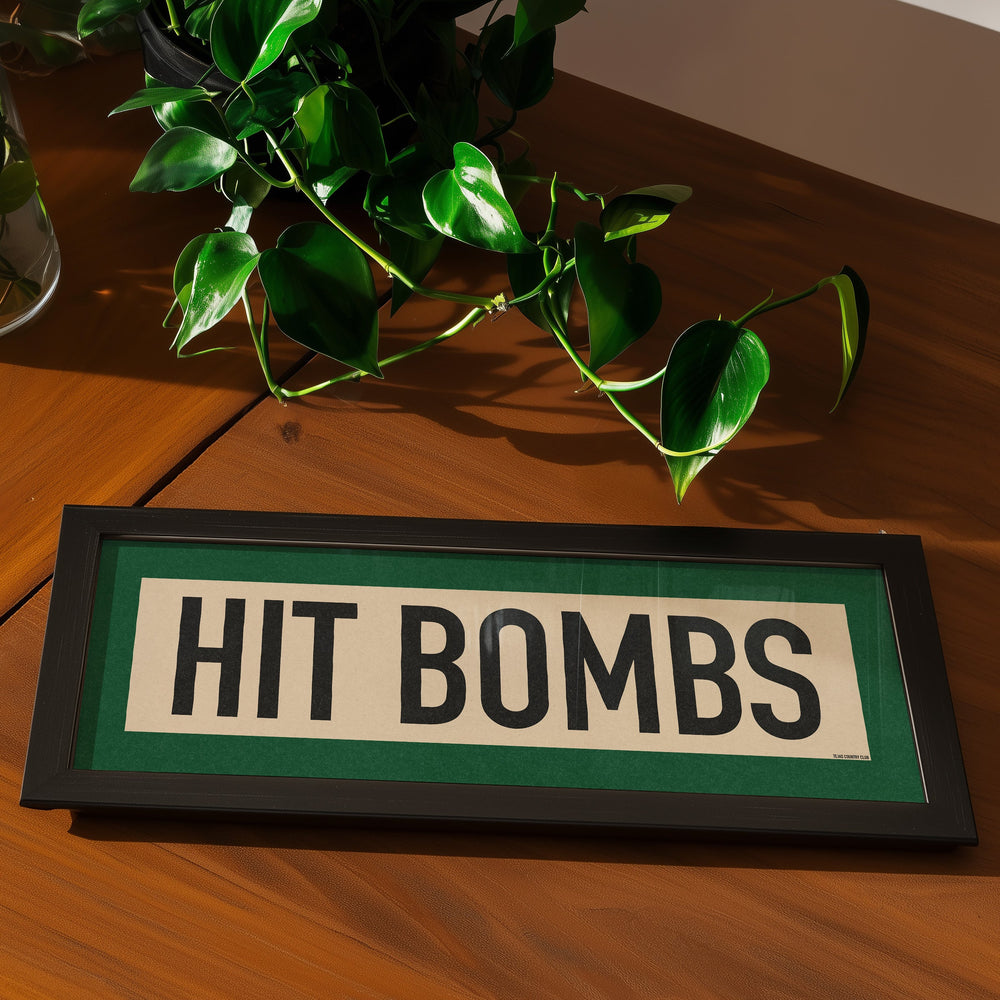 Framed Hit Bombs Golf Art Scroll Sign