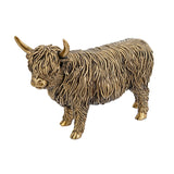 10x3.5x7'-Lifelike-Polyresin-Highland-Cow-Statue-with-Rich-Bronze-Finish-Sculptures-&-Statues