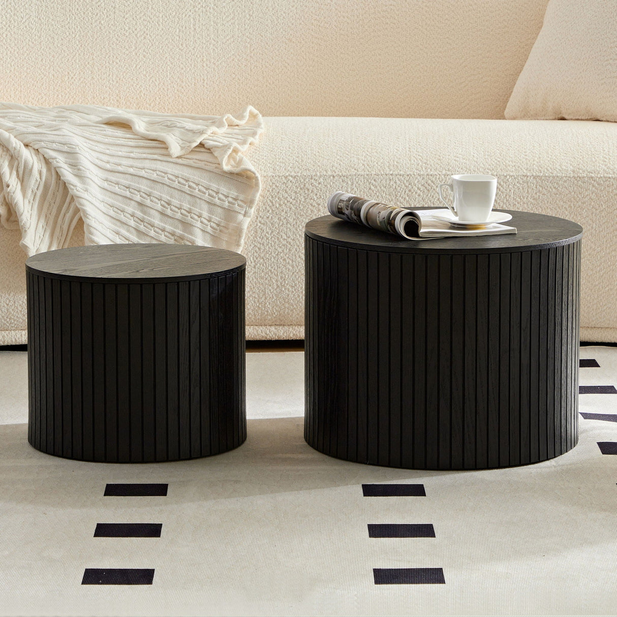 Handcrafted Nested Table Set, 2 Pieces