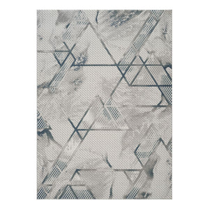 Geometric 3D Effect Area Rug with Contemporary Design - Ivory / Gray