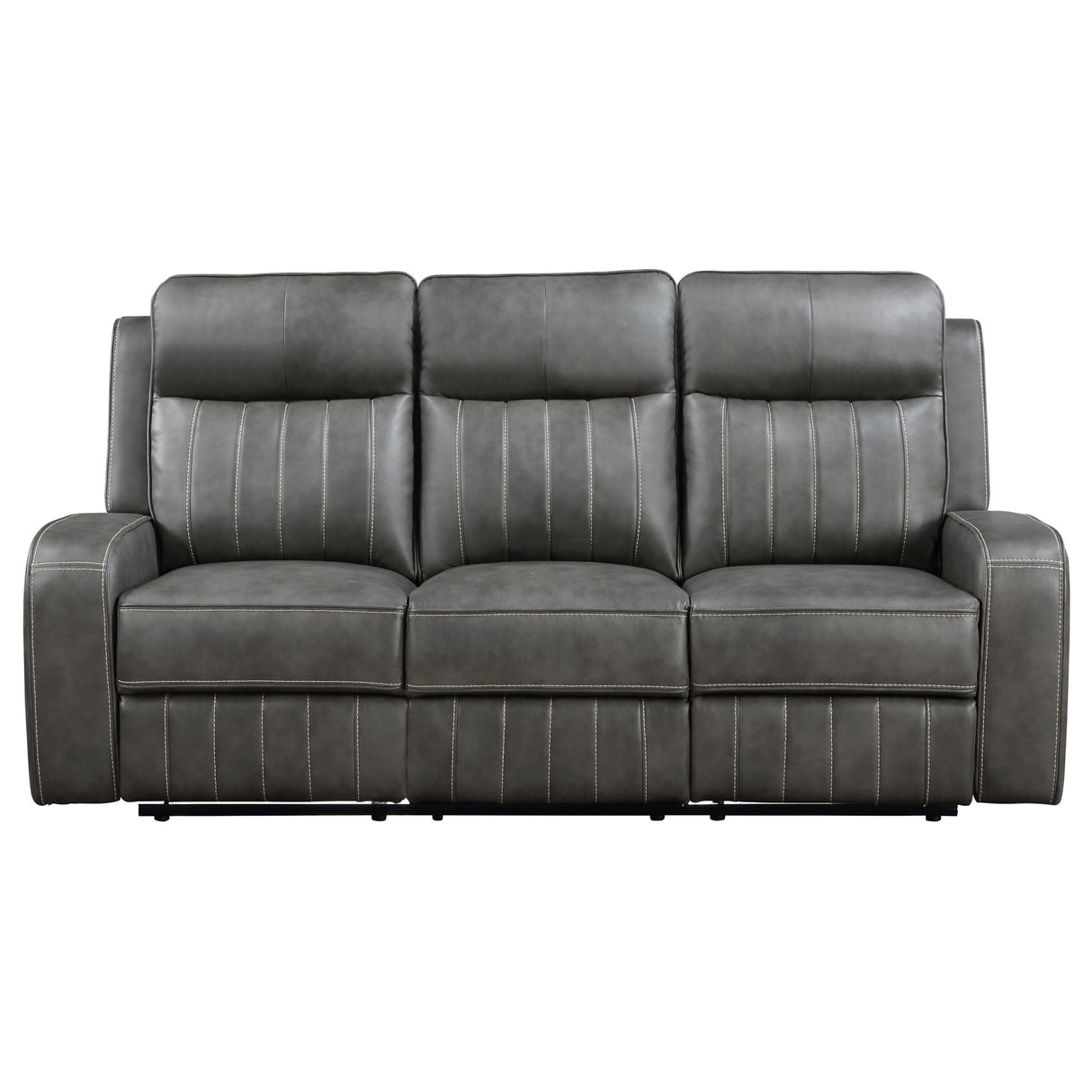 Forrest - Motion Reclining Sofa Comfort With Elegant Tufting And Wide Track Arms - Gray