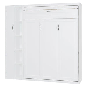Murphy Wall Bed With Shelves, Wardrobe And LED Lights