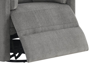Sagen Charcoal Chenille  Glider Recliner with Swivel