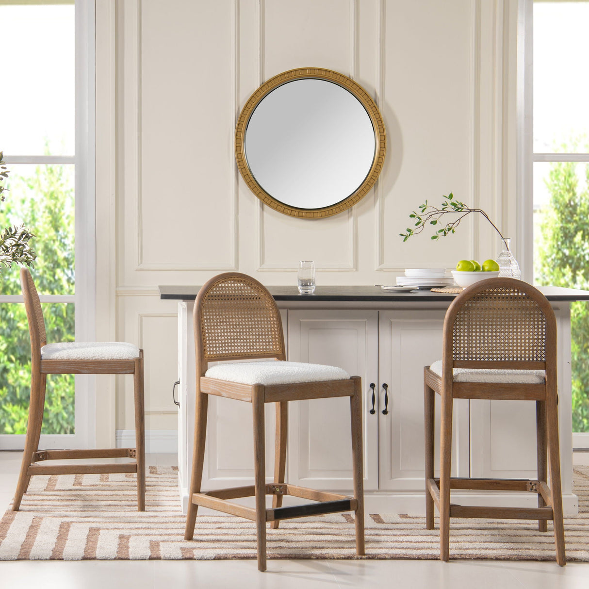 Panama - Curved Back Cane Counter Stool (Set of 2)