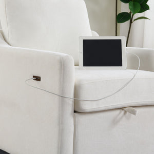 Swivel Arm Chair With USB Type-C Charging And Book Pocket