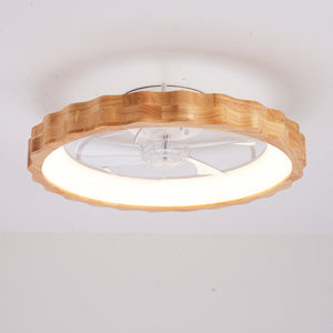 20" Plum Blossom Flush Mount Ceiling Fan with Lights and Remote
