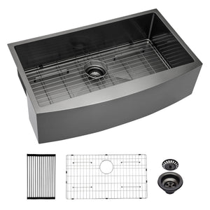 Farmhouse Kitchen Sink, Stainless Steel, Apron Front