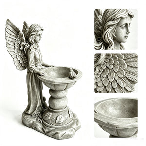 15.35" High Angel Bird Bath Sculpture