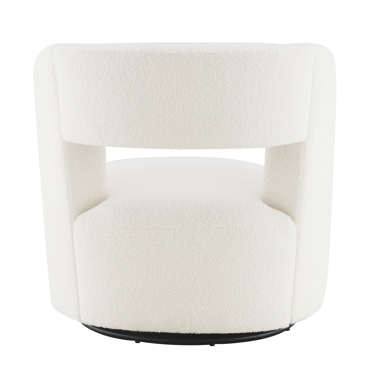 Swivel Comfy Round Barrel Chair With Soft Teddy Fabric For Living Room