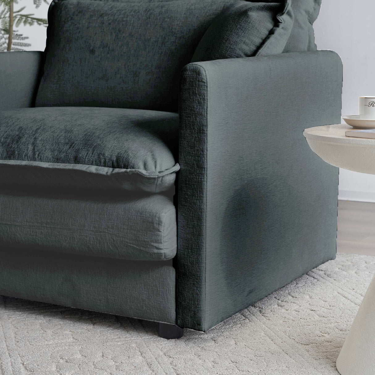 Comfy Deep Single Seat Sofa Upholstered Reading Armchair