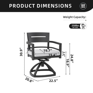 Outdoor Patio Aluminum Swivel Rocker 2PCs with Sunbrella Cushions