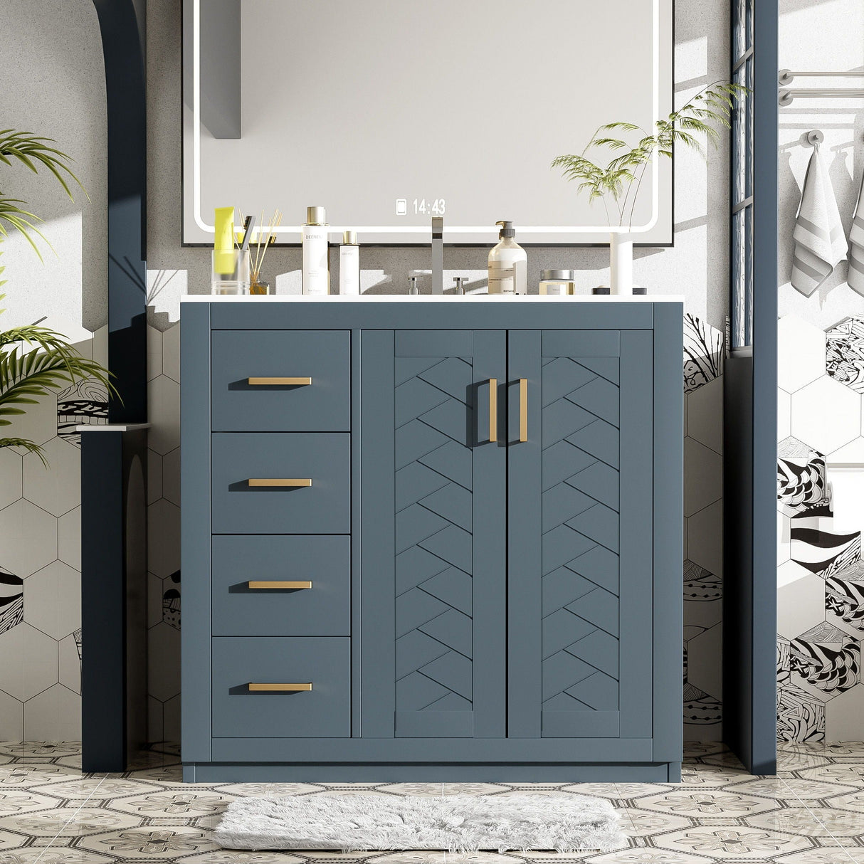 Bathroom Vanity With Sink Combo, Storage Cabinet